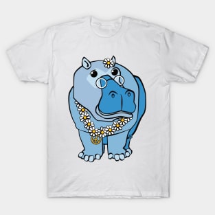 Blue Hippy Hippo T-Shirt